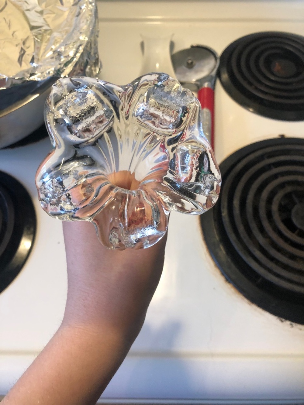 Beautiful lily glass vase